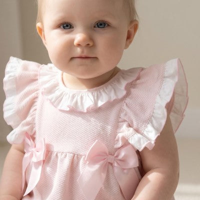 Pink Frill Sleeve Romper