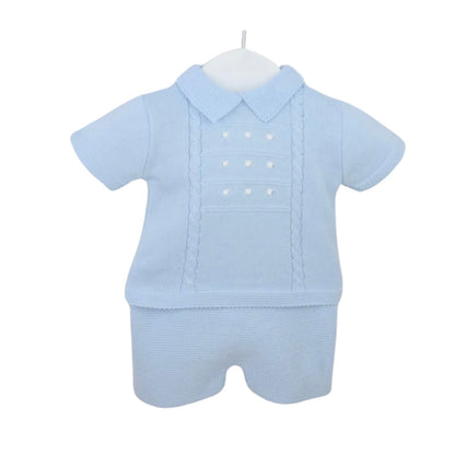 Gorgeous fine gauge pastel blue knit set