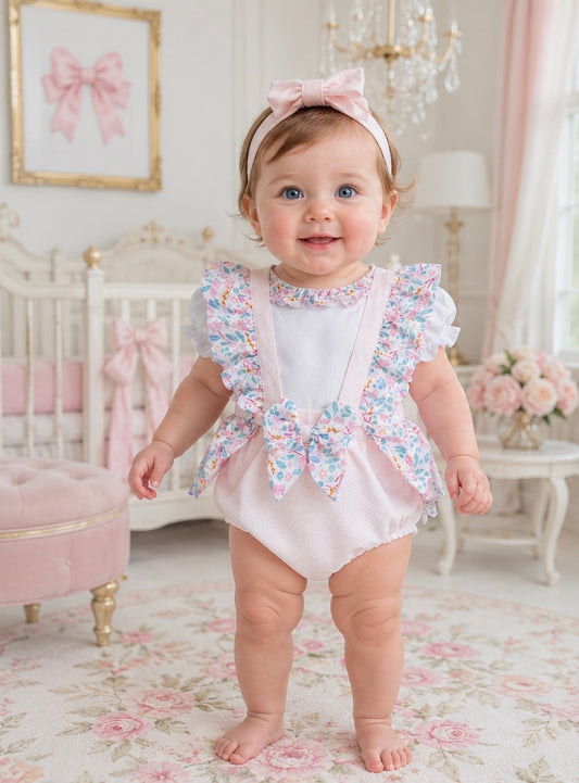 Pink Floral romper Set