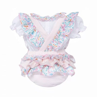 Pink Floral romper Set