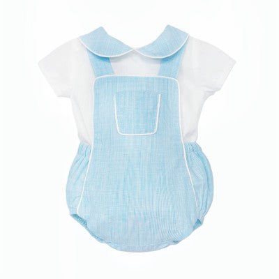Pale Blue pocket romper set