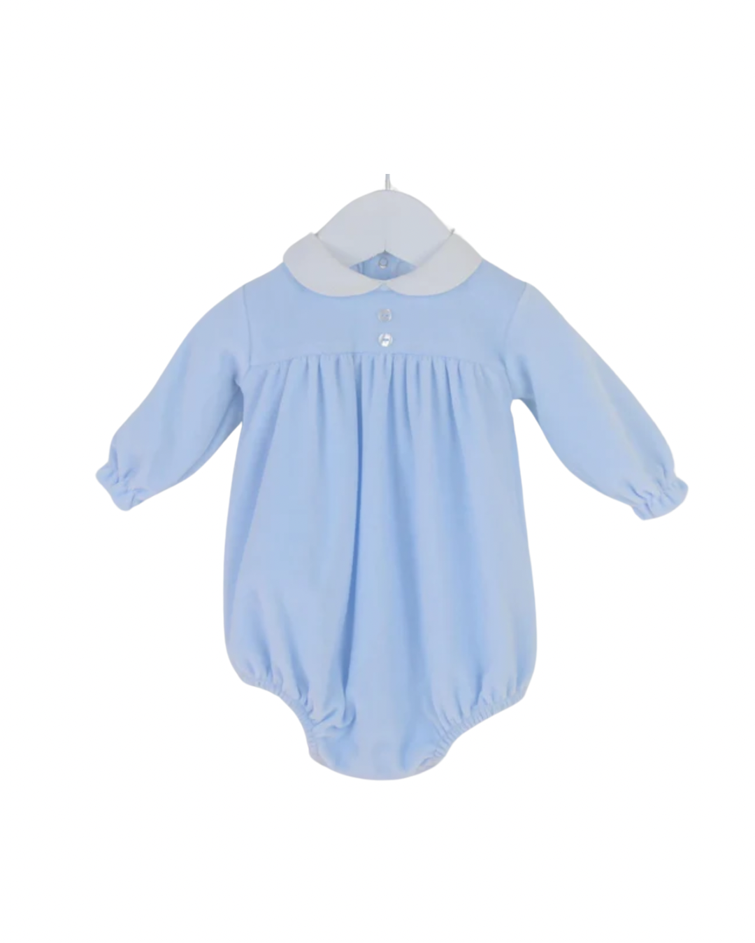 Pastel blue soft velour Romper