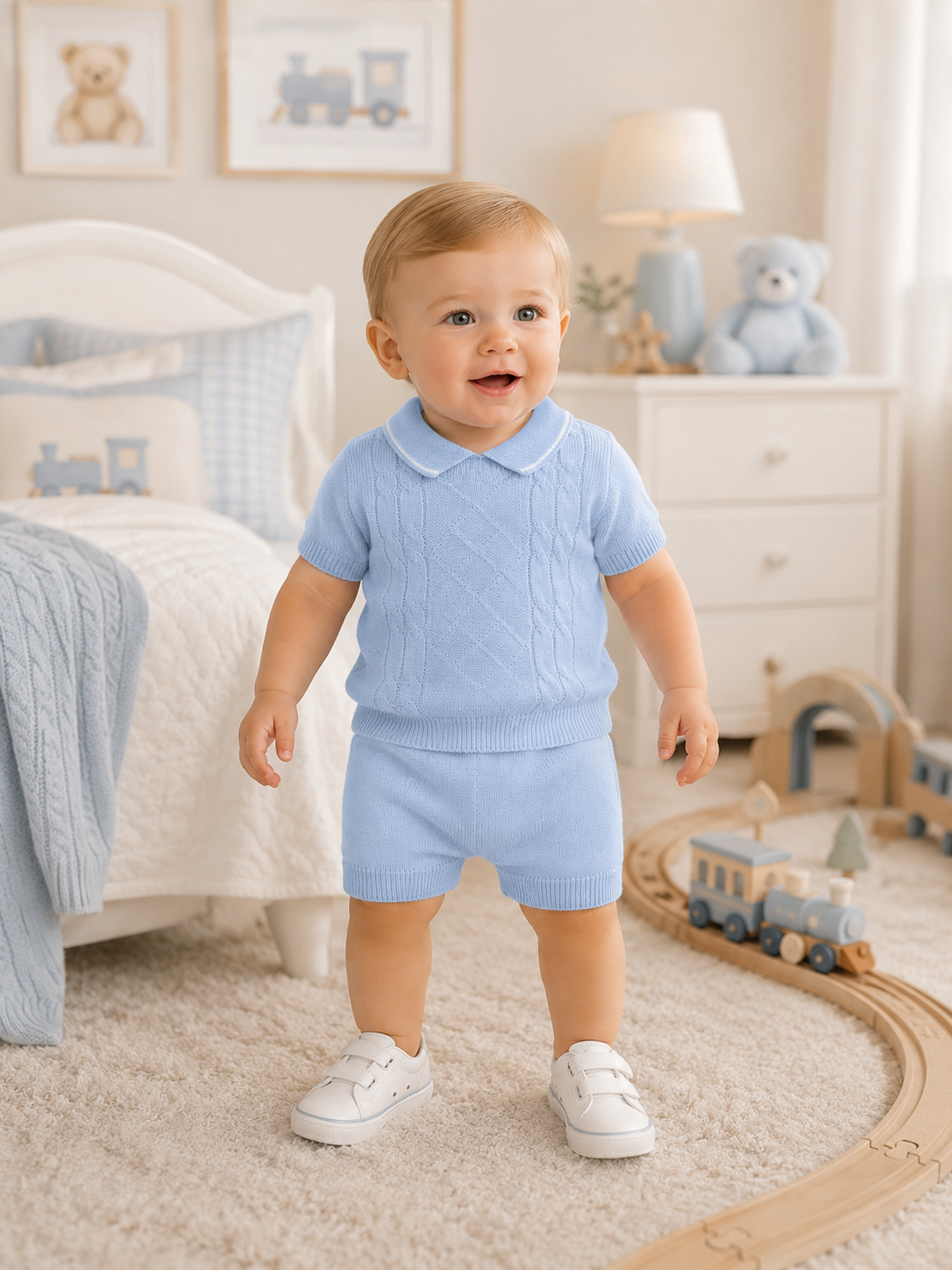 The smartest little knitted shorts outfit