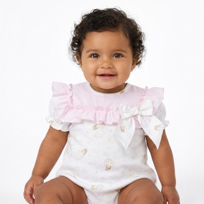 Girls White Teddy cloud romper