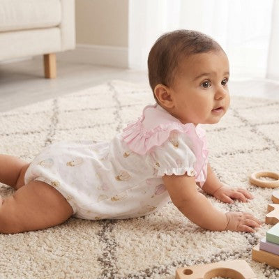 Girls White Teddy cloud romper