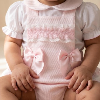 Pink Frill bottom romper set