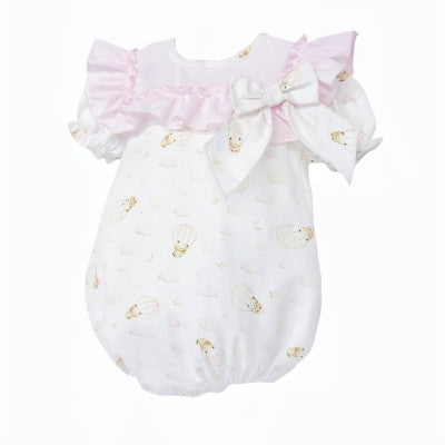 Girls White Teddy cloud romper