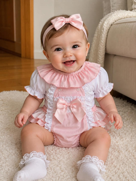Pink Frill Romper Set