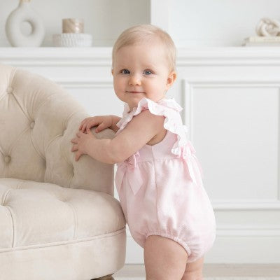 Pink Frill Sleeve Romper