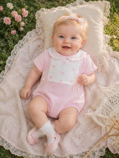 Beautiful pink cotton romper suit